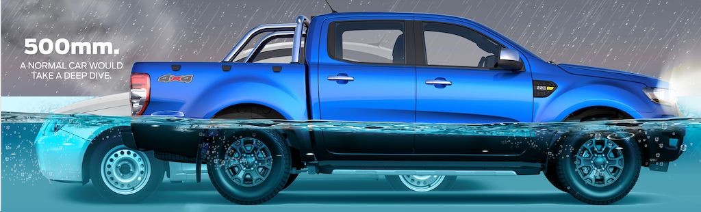 Chạy xe gầm cao như Ford Ranger, làm thế nào để lội nước trong mùa mưa mà không hư hỏng xe? ảnh 1