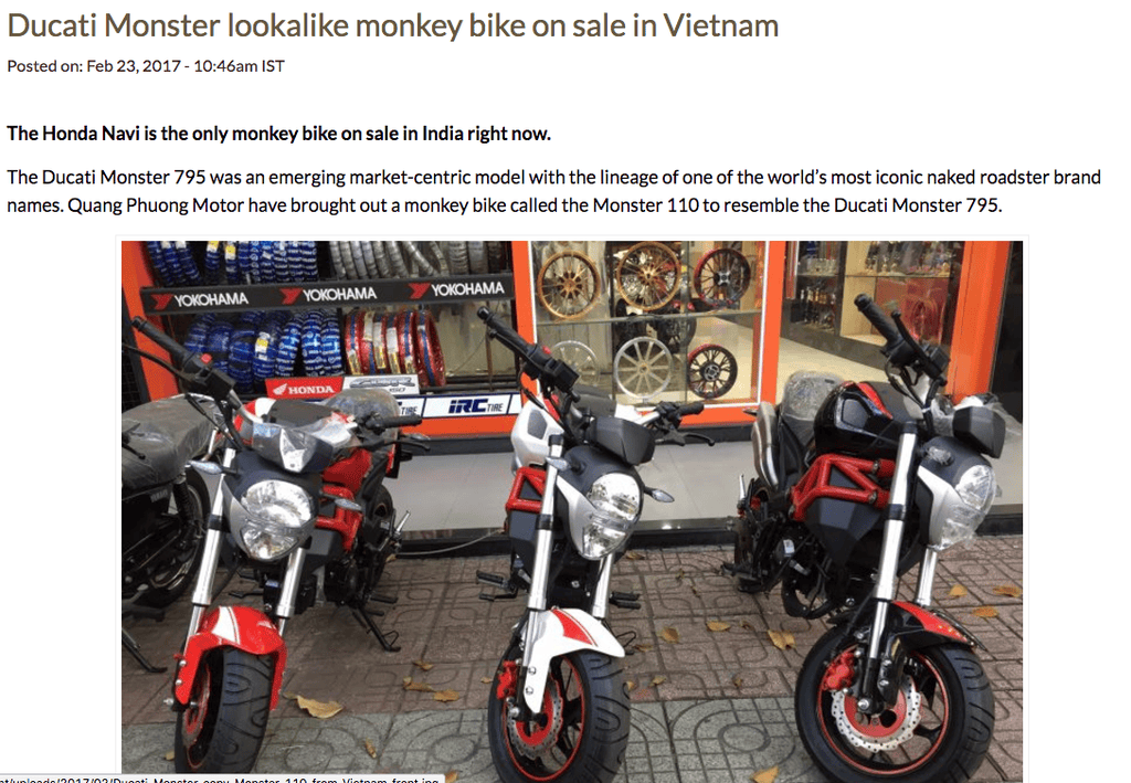 Báo Ấn Độ tò mò đưa tin về Ducati Monster “mini” bán ở Việt Nam ảnh 1