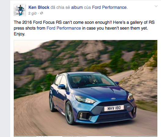 Ken Block buồn bã vì Ford Focus RS 2016 chưa được bán ảnh 2