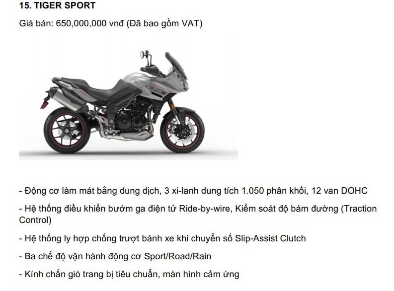 Triumph Việt Nam công bố giá 15 mẫu mô tô, từ 310 triệu đồng ảnh 16