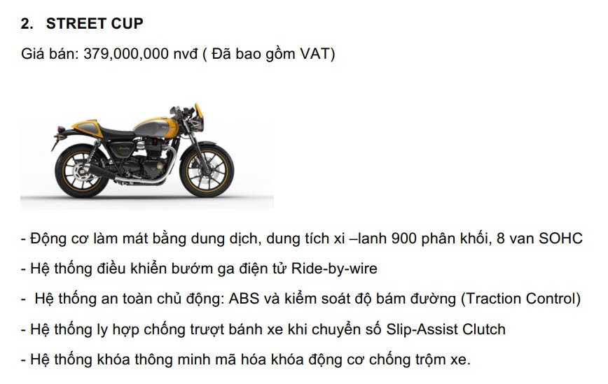 Triumph Việt Nam công bố giá 15 mẫu mô tô, từ 310 triệu đồng ảnh 3