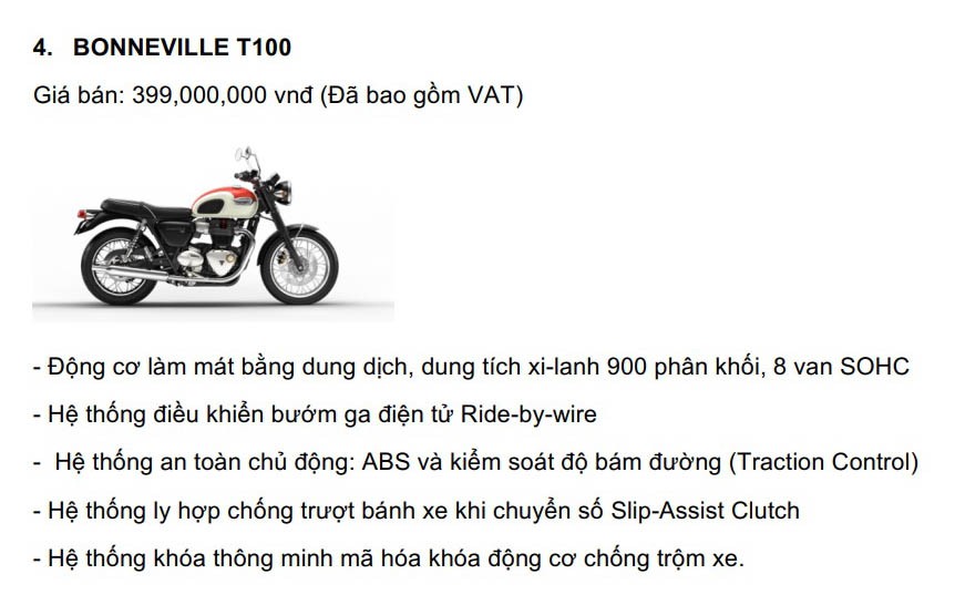 Triumph Việt Nam công bố giá 15 mẫu mô tô, từ 310 triệu đồng ảnh 5