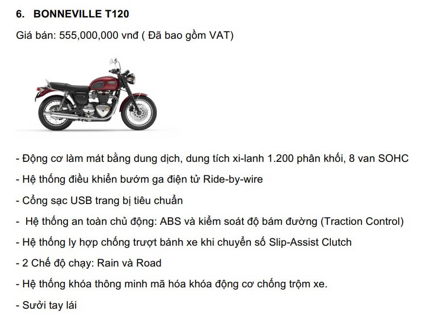 Triumph Việt Nam công bố giá 15 mẫu mô tô, từ 310 triệu đồng ảnh 7