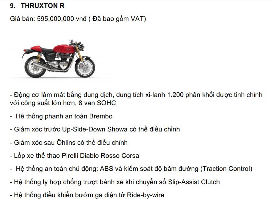 Triumph Việt Nam công bố giá 15 mẫu mô tô, từ 310 triệu đồng ảnh 10