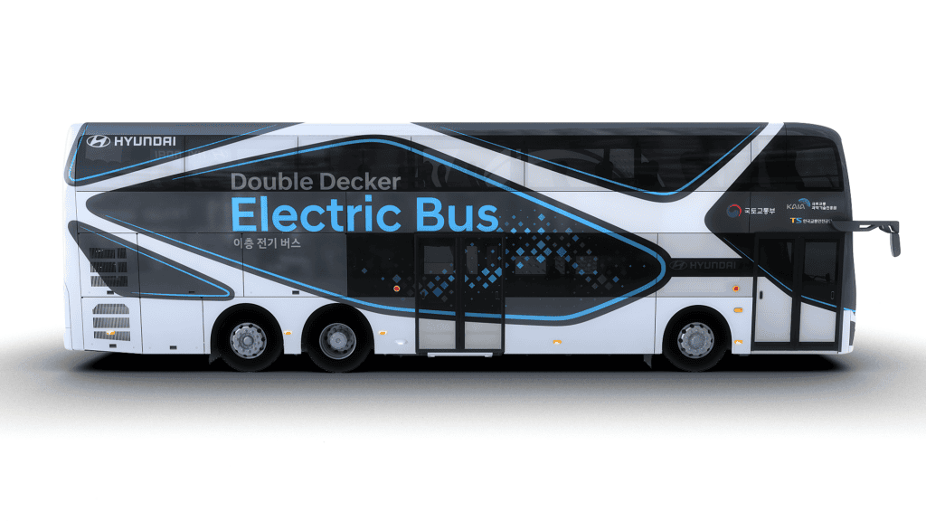 Hyundai trình làng xe buýt chạy điện 2 tầng, chở 70 khách, hệ thống lái 4 bánh như Porsche 911  ảnh 1