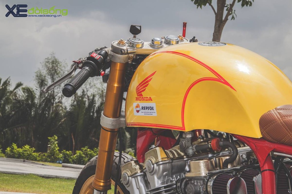 Honda CB750F độ cafe racer cực chất với tông vàng cam Repsol ở Sài Gòn ảnh 18