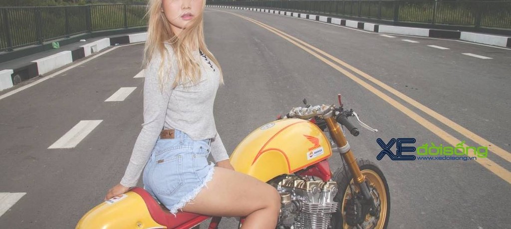 Honda CB750F độ cafe racer cực chất với tông vàng cam Repsol ở Sài Gòn ảnh 19