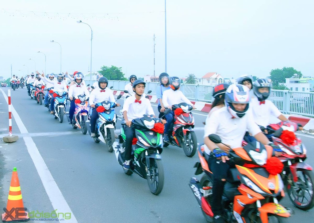 Đội hình trăm chiếc Honda Winner đưa dâu hoành tráng ở An Giang  ảnh 10